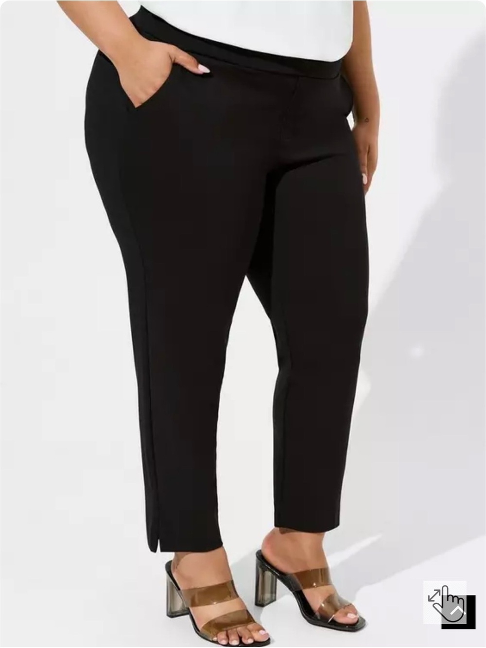 Torrid: Size 2 Tall - Black Pull-On Tapered Ponte Dress Pants with Stretch